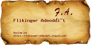 Flikinger Adeodát névjegykártya
